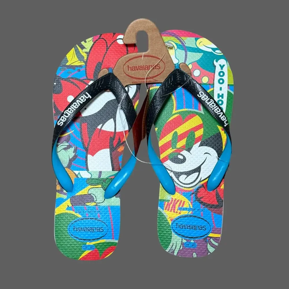 Havaianas Disney Mickey Pluto Flip Flops Mens 8 NWT